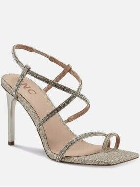 New w/Box INC International Concepts Arti Champagne Crystal Square Toe Sandals